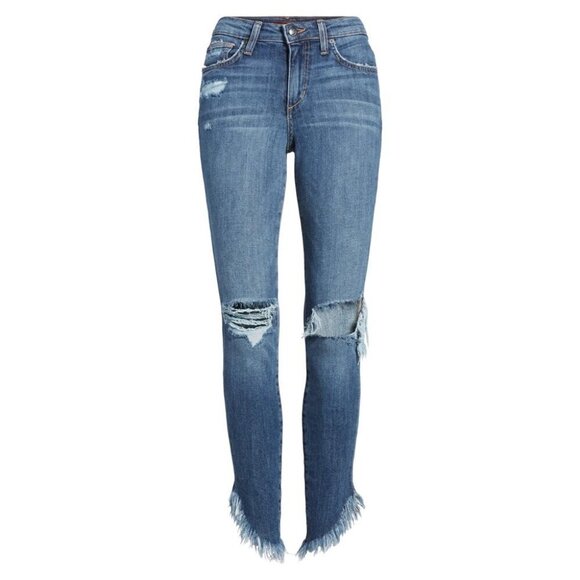 Joe’s Jeans Skinny Jeans Icon Aydin Distressed asymmetrical hem denim mid rise - Picture 4 of 16